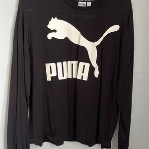 BLACK PUMA LONG SLEEVE SHIRT